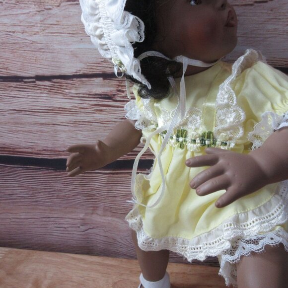Musical African American 12" Porcelain Laying Doll - Plays Hush Little Baby - Picture 6 of 8